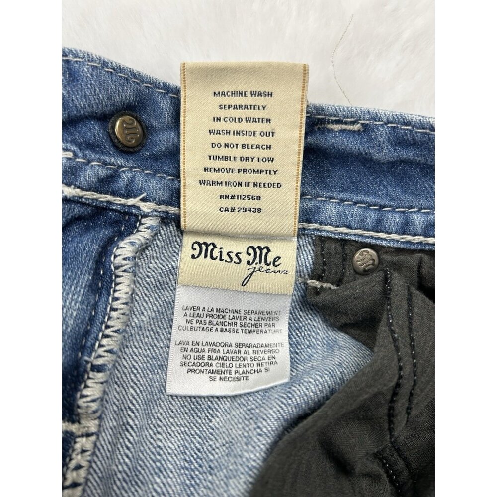 Miss Me Standard Skinny Jeans Woman's Sz 26 Embellished Pockets Blue Denim JW514 - Picture 11 of 12
